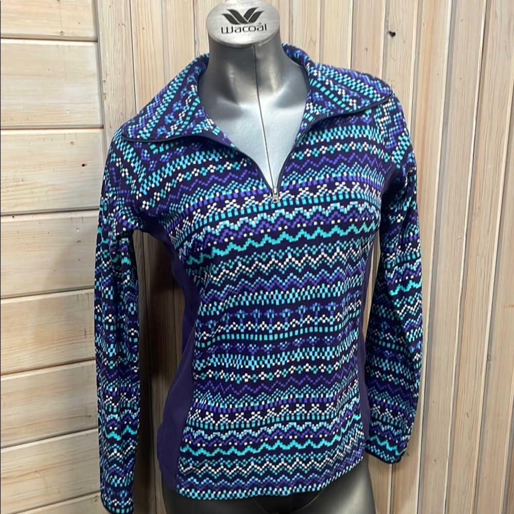 Columbia Blue and Purple Patterned Sweatshirt